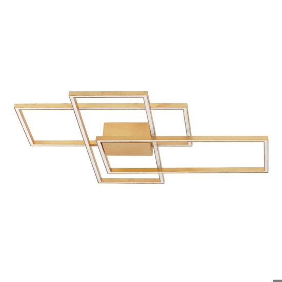 Plafoniera led 55w 3000k oro design geometrico dimmerabile