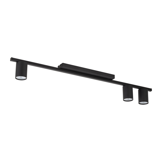 Plafoniera da soffitto nera con 3 faretti