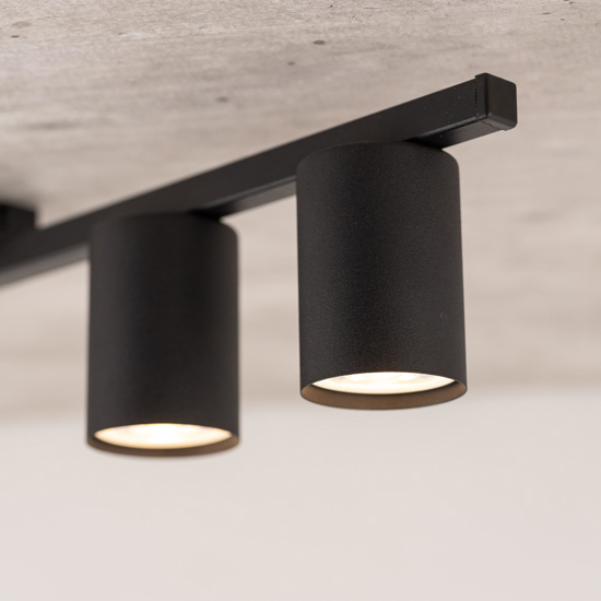 Plafoniera da soffitto nera con 3 faretti