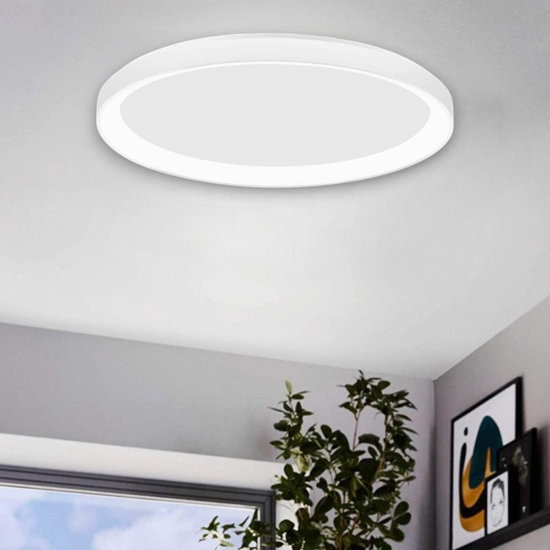 Plafoniera tonda bianca led 3000k dimmerabile 40w moderna