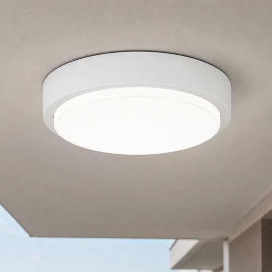 Plafoniera rotonda per esterni bianca top light baku ip54