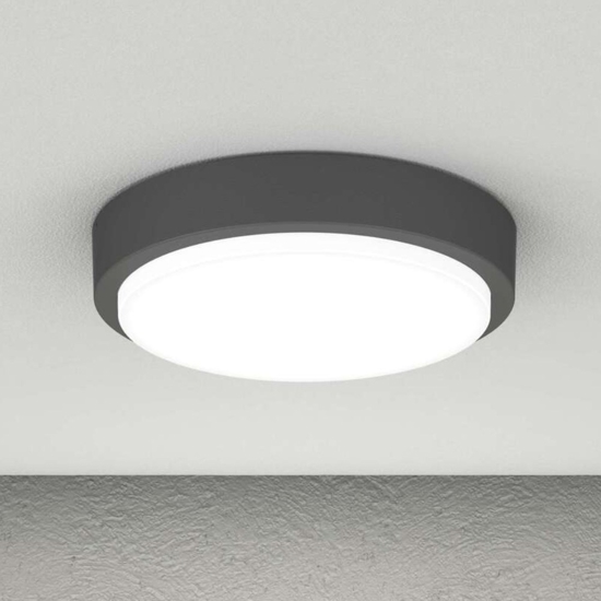 Top light plafoniera antracite da esterno rotonda moderna