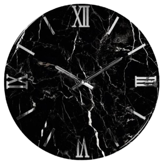 Orologio da parete buio 40cm effetto marmo nero moderno