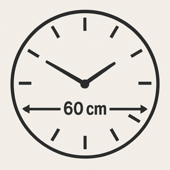 Orologio da parete 60cm nero effetto marmo tondo moderno