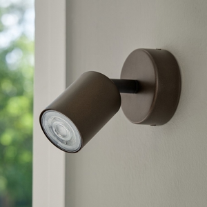 Applique da parete marrone spot cilindro orientabile da soffitto