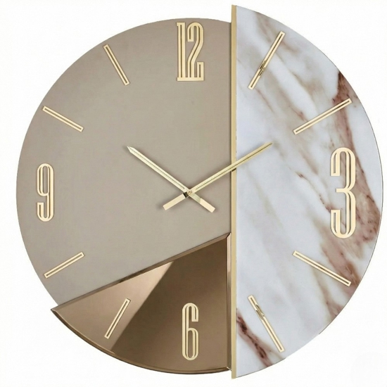 Grande orologio 80cm da parete rotondo moderno resina-legno-vetro