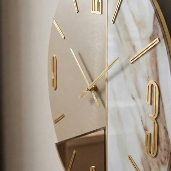 Grande orologio 80cm da parete rotondo moderno resina-legno-vetro