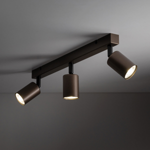 Plafoniera da cucina marrone con 3 luci orientabili