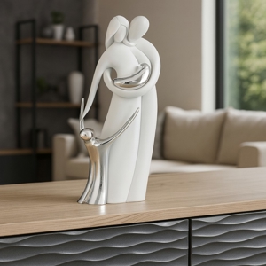 Bongelli preziosi statuetta famiglia soprammobile scultura bianca