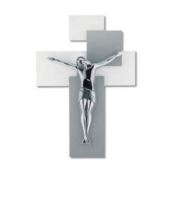 Bongelli preziosi crocifisso da parete 60x40 moderno argentato grigio