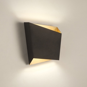 Applique per parete nero interno oro design moderna