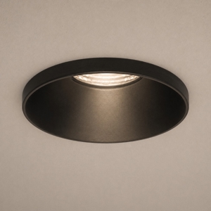 Faretto da incasso per cartongesso nero rotondo cornice sporgente