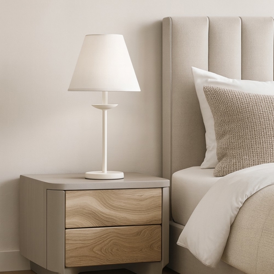 Abat-jour shabby chic bianco lampada comodino ducale perenz illuminazione