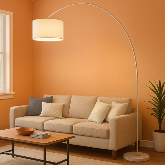Lampada ad arco bianca moderna callisto perenz illuminazione