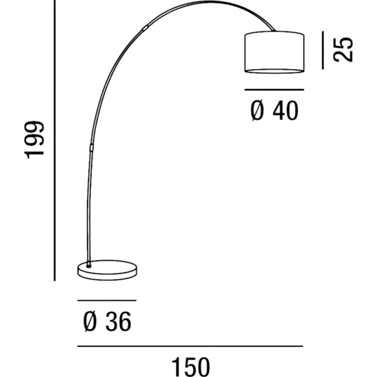 Lampada ad arco bianca moderna callisto perenz illuminazione