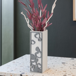Vaso moderno cuori grigio bongelli preziosi
