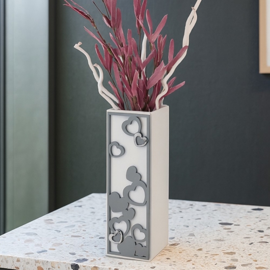 Vaso moderno cuori grigio bongelli preziosi