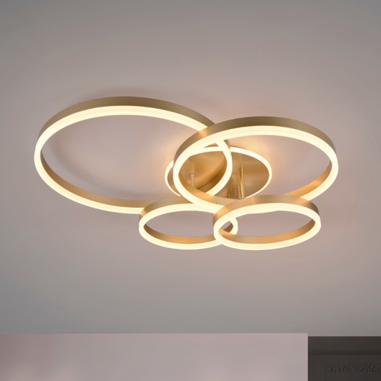 Plafoniera moderna design oro per soggiorno led con telecomando