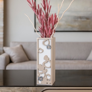 Vaso moderno porta fiori cuori nocciola bongelli preziosi