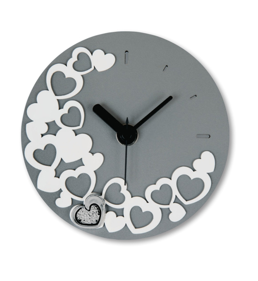Orologio da comodino moderno cuori grigio fp