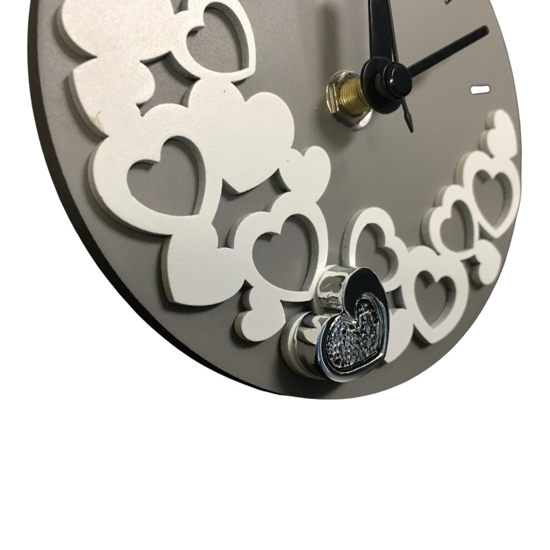 Orologio da comodino moderno cuori grigio fp