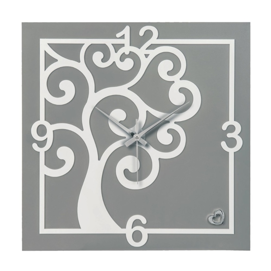 Orologio da parete albero della vita quadrato grigio bongelli preziosi