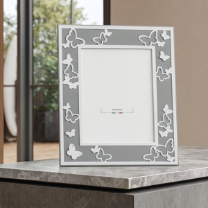 Cornice portafoto da tavolo 13x18 farfalle grigio bongelli preziosi