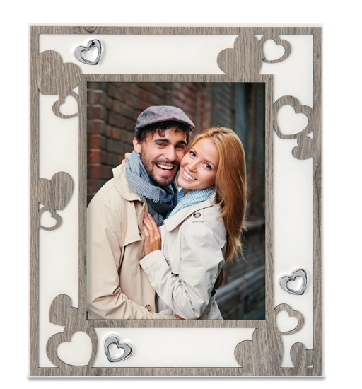 Cornice portafoto cuori da tavolo 18x24 rovere bongelli preziosi