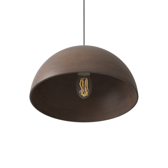 Lampadario per cucina vintage cupola marrone corten