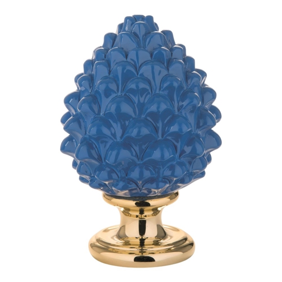 Bomboniera pigna siciliana di ceramica blu oro bongelli preziosi