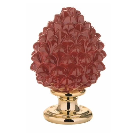 Bomboniera pigna di ceramica rossa oro bongelli preziosi