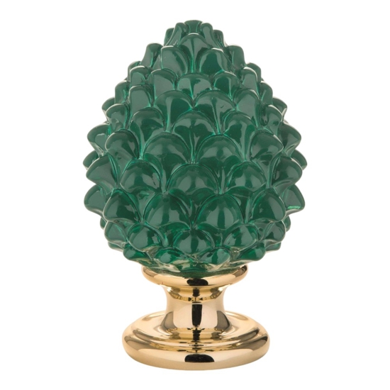 Bomboniera pigna verde oro bongelli preziosi di ceramica