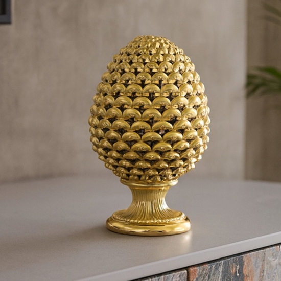 Pigna da tavolo h17cm oro soprammobile ceramica bongelli preziosi