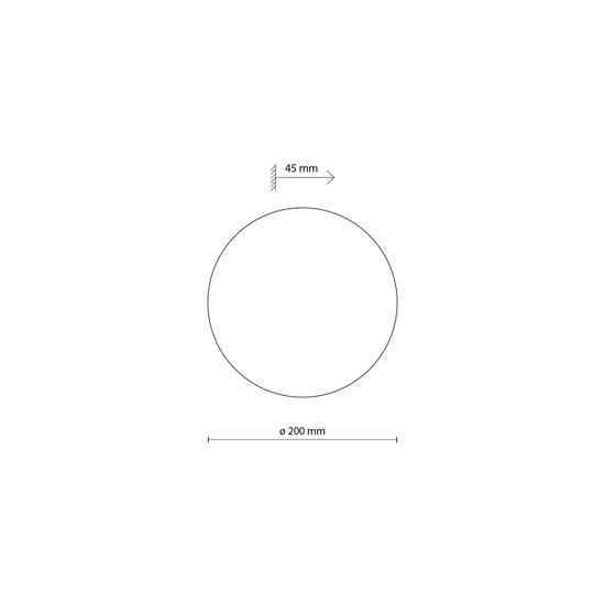 Applique disco rotondo marrone 20cm design minimale