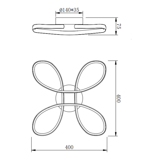 Plafoniera bianca led design moderna 22w 4000k dimmerabile
