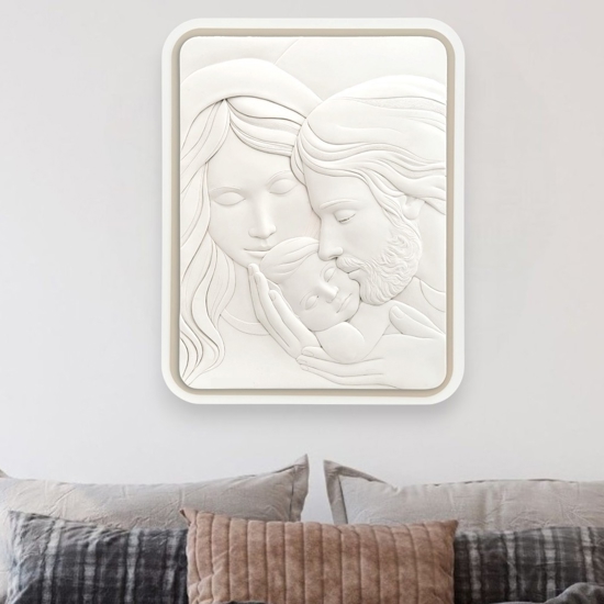 Capezzale capoletto sacra famiglia 30x38 nocciola bongelli preziosi