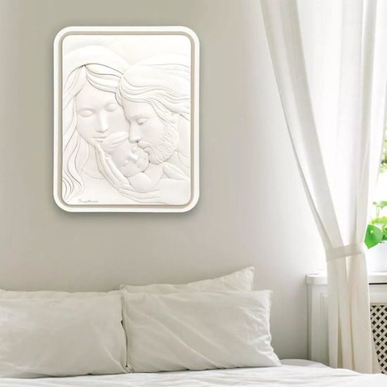 Capezzale capoletto sacra famiglia 45x58 nocciola bongelli preziosi