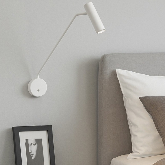 Applique per comodini moderna bianca orientabile