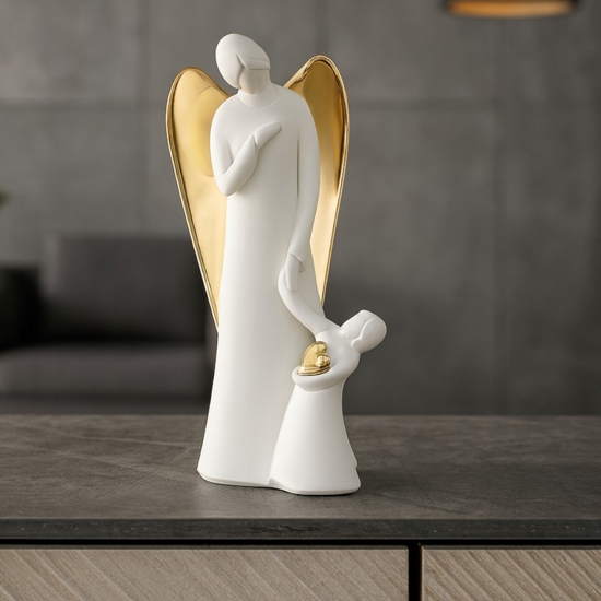 Statuetta angelo bimbo scultura ali oro bongelli preziosi