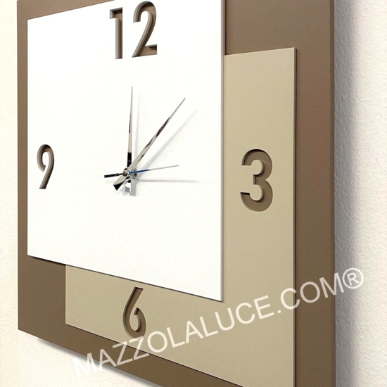 Orologio da muro moderno quadrato nocciola bongelli preziosi