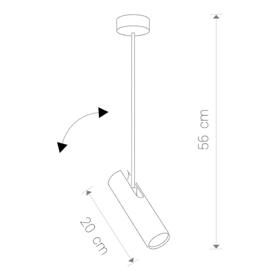 Faretto con asta nero orientabile per soffitto