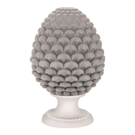 Pigna ceramica grigia h35 soprammobile