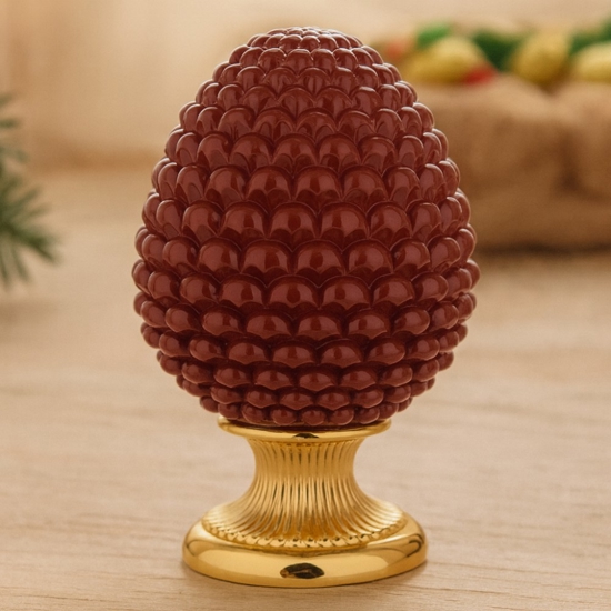 Grande pigna ceramica rosso oro h35 bongelli preziosi