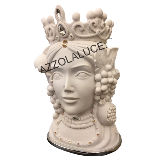 Scultura testa di moro lei vaso bianco bongelli preziosi