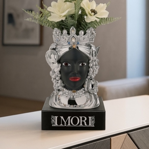 Bongelli preziosi testa di moro lei h28 vaso argento