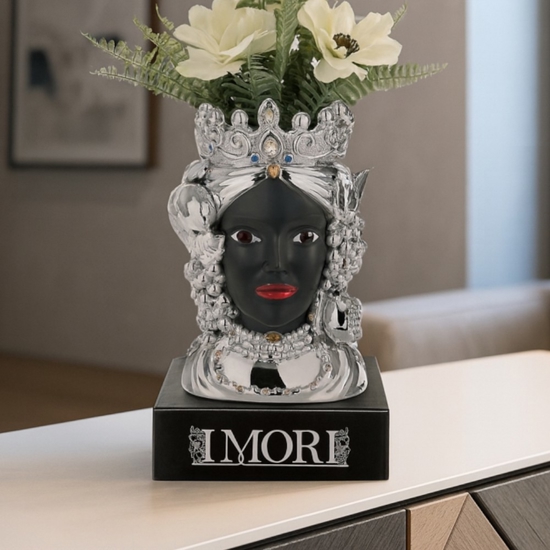 Bongelli preziosi testa di moro lei h28 vaso argento