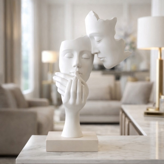 Bongelli preziosi scultura face volti moderna base nocciola