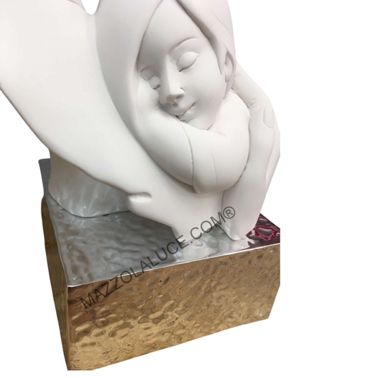 Bongelli preziosi scultura maternita face base argento soprammobile