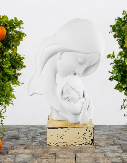 Bongelli preziosi scultura maternita' h34 face bianca base oro