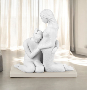 Scultura coppia maternita sogno soprammobile